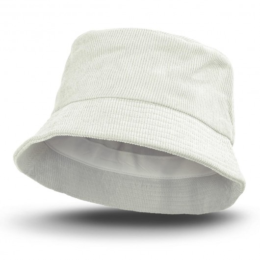 White Corduroy Bucket Hats